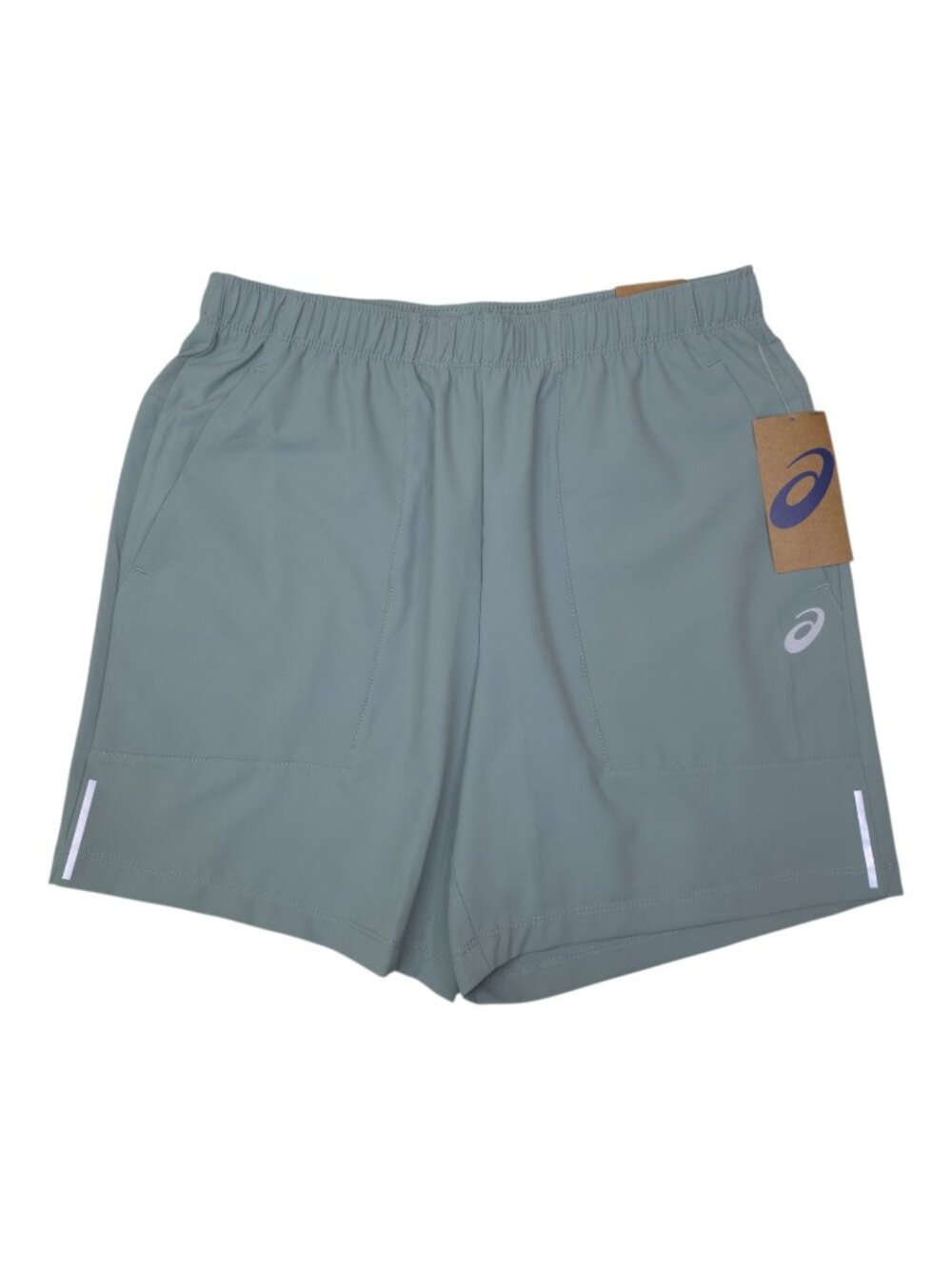 Asics Mens Running Stretch Shorts S Small Green Lightweight Activewear